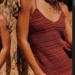 Sézane Tiara Crochet Dress in Rosewood